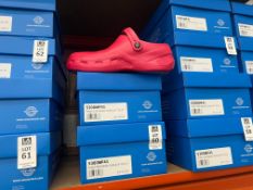 2X PAIRS OF WEARER TECH PROTECT 5300 FUCHSIA STEEL TOE SAFETY CLOGS - UK 7 (NEW)
