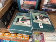 2X TOYABR TEAL BLUE DUVET COVER SETS - SIZE UNKNOWN (NEW)