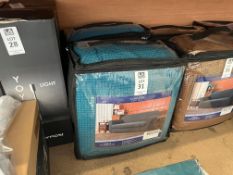 2X SUBRTEX 2PC SOFA SLIP COVERS - TEAL BLUE (NEW)