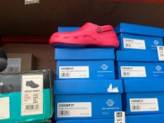 2X PAIRS OF WEARER TECH PROTECT 5300 FUCHSIA STEEL TOE SAFETY CLOGS - UK 4 (NEW)