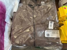 MEN'S FULL-ZIP POLAR FLEECE - BROWN - L (NEW)