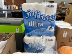 5X PACKS OF 9X SOFTESSE ULTRA 3-PLY TOILET ROLLS (NEW)