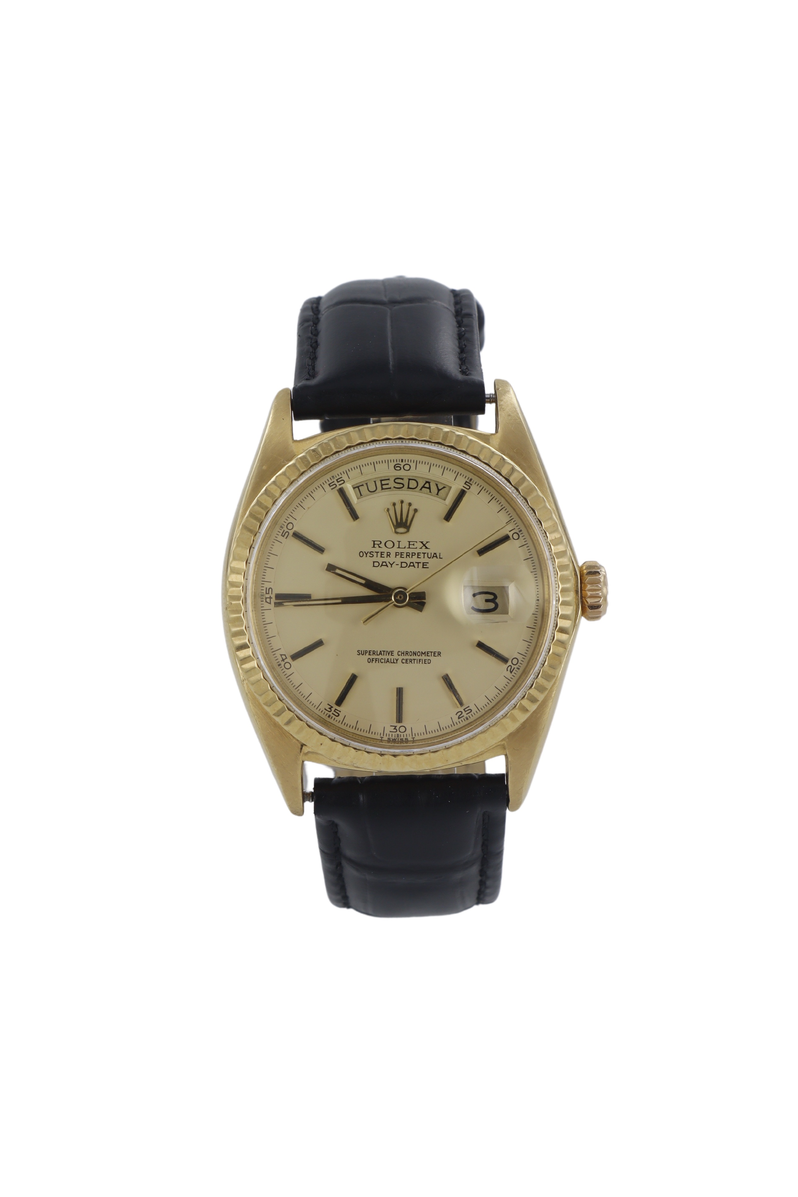 Re entered due to non payer. Rolex Oyster Perpetual Day-Date 18ct gents wristwatch, ref. 1803,