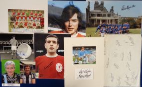 Football autographs, a mixed selection of signed items on various items inc. Mark Hughes on