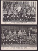 Football postcards, Watford FC, two printed cards showing team line-ups, 1905/06 (postally used) &