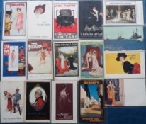 Postcards, Theatre Adverts, a selection of 16 Theatre adverts, with 13 published by David Allen.
