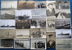 Shipping, Naval, Merchant etc., a selection of 70 early to modern photographs and postcards showing
