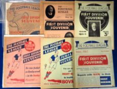 Football League First Division Souvenir Booklets, a collection of six large booklets each one