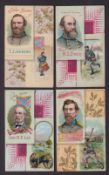 Cigarette cards, USA, Duke's, Histories of Generals, 'X' size, 4 cards, Gen. R.S. Ewell, Gen. W.J.