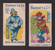 Trade cards, Barratt's, Sayings, ref HB72, two cards, 'Goods Removed' & 'If You Want To Know The