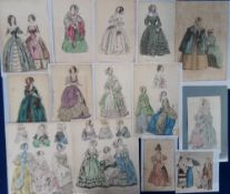 Ephemera, Fashion Plates, 40 plates dating from 1808 to the 1860s showing ladies in Mourning