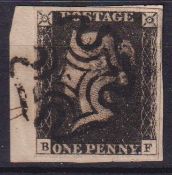 Stamps, GB QV used collection to include a 1d black, BF, 4 margins on piece with full black MC