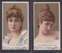 Cigarette cards, Ogden's, Actresses (No Glycerine, Black Front), two cards, Miss Maude Branscombe (