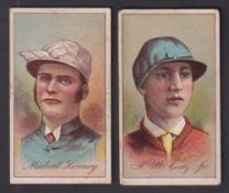 Cigarette cards, USA, Buchner, Jockeys, 'M' size, two cards, Michael Kenney & A. McCarty, Jr. (