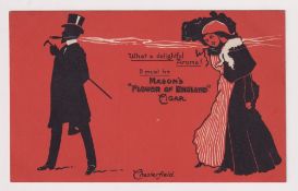 Tobacco advertising, Mason's, advertising postcard for 'Mason's Flower of Scotland Cigar' (unused,