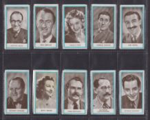 Cigarette cards, Godfrey Phillips 'Sports Package' issues, Radio Stars (set 25 cards) (cut to