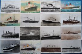 Postcards, Shipping, 30+ cards depicting merchant ships and liners to include Lusitania, RMS Viking,