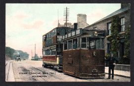 Postcard, Transport, Steam Tram, coloured, Accrington Lancashire, pu 1907 (vg)