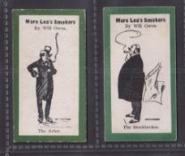 Cigarette cards, R J Lea, More Lea's Smokers (Green Border), 2 cards, 'The Stockbroker' (slight back