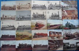 Postcards, Rail, a collection of approx. 74 cards, mainly of UK locomotives and trains, inc.