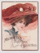 Cigarette cards, Muratti, Advertisement Card (Brown borders), 'X' size, type card, Beauty in large