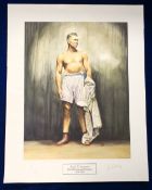 Jack Dempsey, World Heavyweight Champion, 1919-1926, Limited edition artist-drawn print 85/500 by