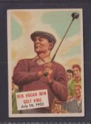Trade card, Golf, Topps USA 1954 Scoops Series type card no.129 Ben Hogan New Golf King (gd)