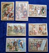 Trade cards, Liebig, 7 sets all French Language, S243, S200, S249, S415, S210 (12 cards), S446, S500