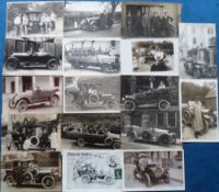 Postcards, Motoring, 17 mainly RPs of various motor cars, charabancs, chauffeurs, 1907 Pekin-Paris