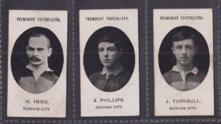 Cigarette cards, Taddy, Prominent Footballers (No Footnote), Durham City, 3 cards, H. Imrie, J.