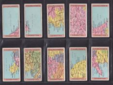 Cigarette cards, Churchman, Sectional Cycling Map (set 50 cards) (fair/gd)