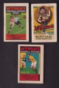 McEwan's Football Fixture books for 1933/34, 1934/35, & 1936/37, 64 pages in each, with fixtures,
