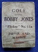 Trade booklet / ephemera, Golf W M Porteous, Golf Flicker Book 11a featuring Bobby Jones doing the