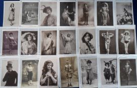 Postcards, Pantomime, 50 cards of actors in Edwardian pantomimes to include Pauline Chase and Zena