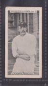 Cigarette card, Gabriel, Cricketers Series, type card, no 1, J.T. Hearne, Middlesex (light