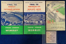 Football programmes, FA Cup Finals, Burnley v Charlton 1947, Manchester City v Newcastle 1955, (with