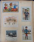 Scrap Books, a collection of 10 late 19th and early 20thC scrap books containing cut paper