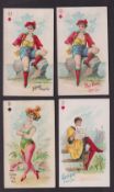 Cigarette cards, USA, Gravely & Miller, Playing Cards, 'X' size, four different type cards, 2H '