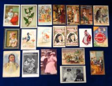 Trade cards, a collection of 20 early UK trade advertising cards, various issuers inc. Barber &