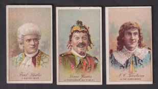 Cigarette cards, USA, Buchner, Actors, 'M' size, three cards, Fred Leslie in Merry War, Louis