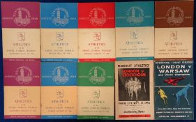 Olympics, 1948, a collection of eight daily Athletics Programmes from the London 1948 Games,