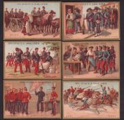 Trade cards, Liebig, Uniforms of Different Countries, ref S124, Italian edition (set, 6 cards) (some