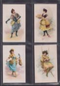 Cigarette cards, USA, Duke's, French Novelties, 'XL' size, 4 cards, Ref N110, picture nos, 9, 11,