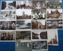 Postcards, Northants, 18 cards, RPs and printed to include Beckett's Park boating, aerial view of