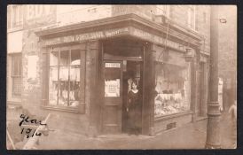 Postcard, Social History, RP, Ned Freeman Outfitter, 91 Wellingborough Rd corner of Exeter Rd,