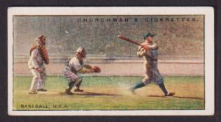Cigarette card, Churchman's, Sports & Games in Many Lands, type card, no 25 Baseball (gd) (1)