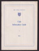 The Football Association, Club Information Guide 1966, 48 page booklet with information relating
