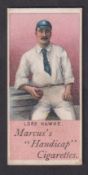 Cigarette card, Kinnear, Cricketers, type card, Lord Hawke (Marcus card rubber stamped 'Kinnear'