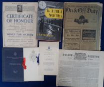 Ephemera, Police, 7 items to comprise 1929 Metropolitan Police Centenary Celebration Programme, 1876