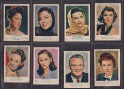Trade cards A&BC Gum, Film Stars, 2 sets, 1st series 1-48 (all coloured) and 2nd series 49-96 (24